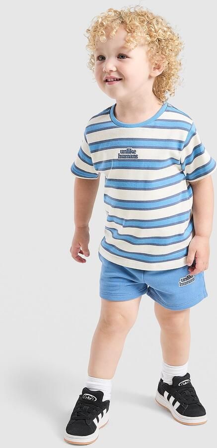 Unlike Hu s Dena T-Shirt Shorts Set Children Infant Blauw Kind Blauw