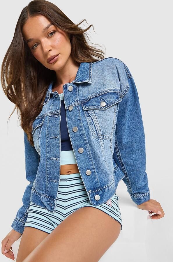 Unlike Humans Denim Jacket Blauw- Dames Blauw