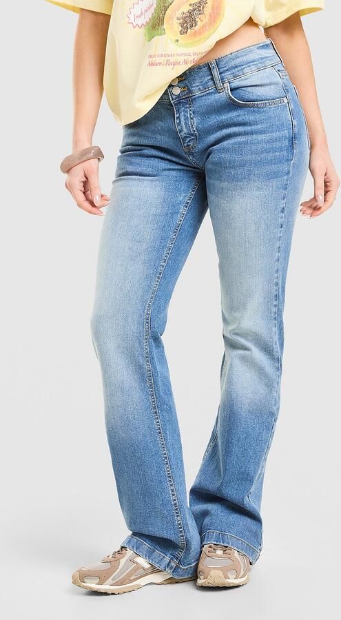 Unlike Humans Flare Jeans Blauw- Dames Blauw