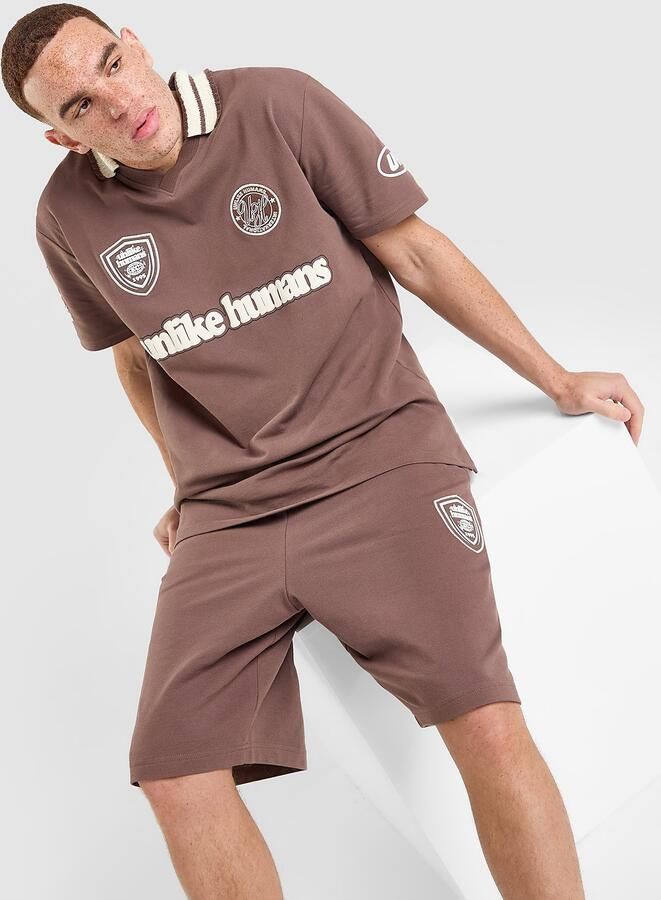 Unlike Humans Goal Polo Shirt Bruin- Heren Bruin