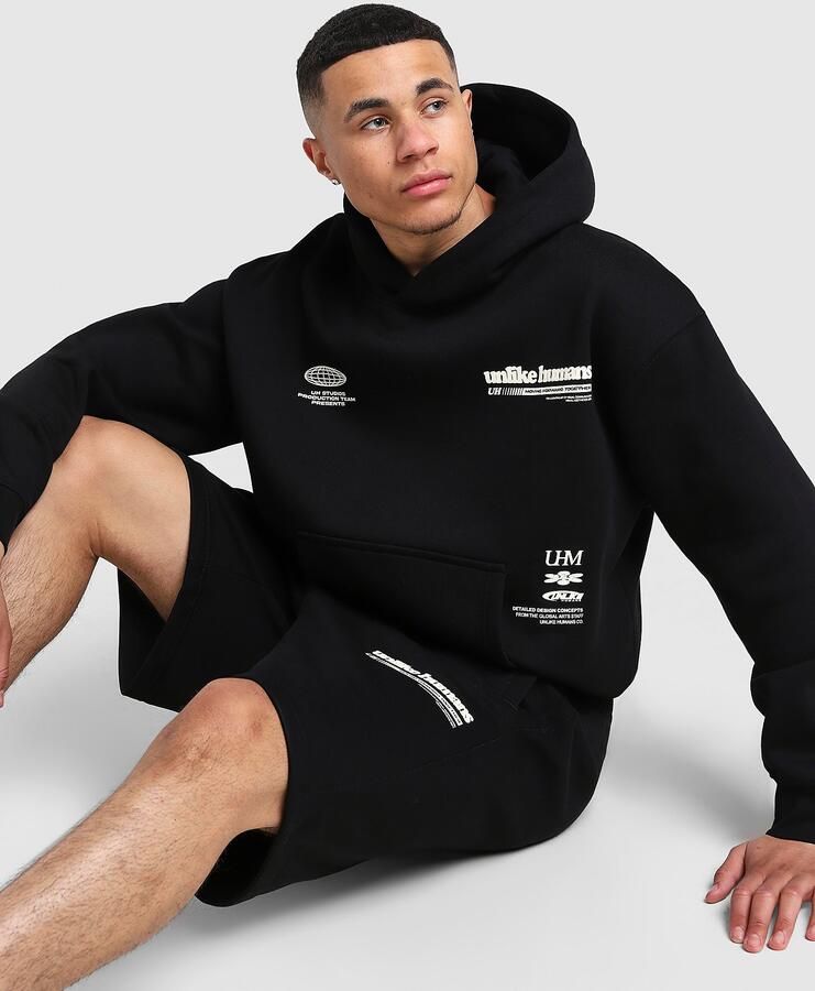 Unlike Humans Highgrade Hoodie Zwart- Heren Zwart
