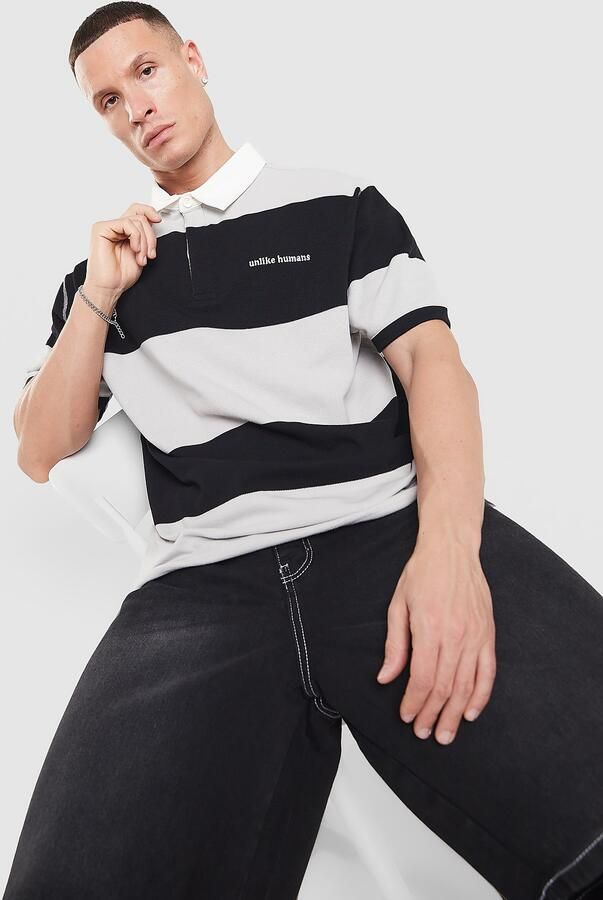 Unlike Humans Jewel Polo Shirt Zwart- Heren Zwart