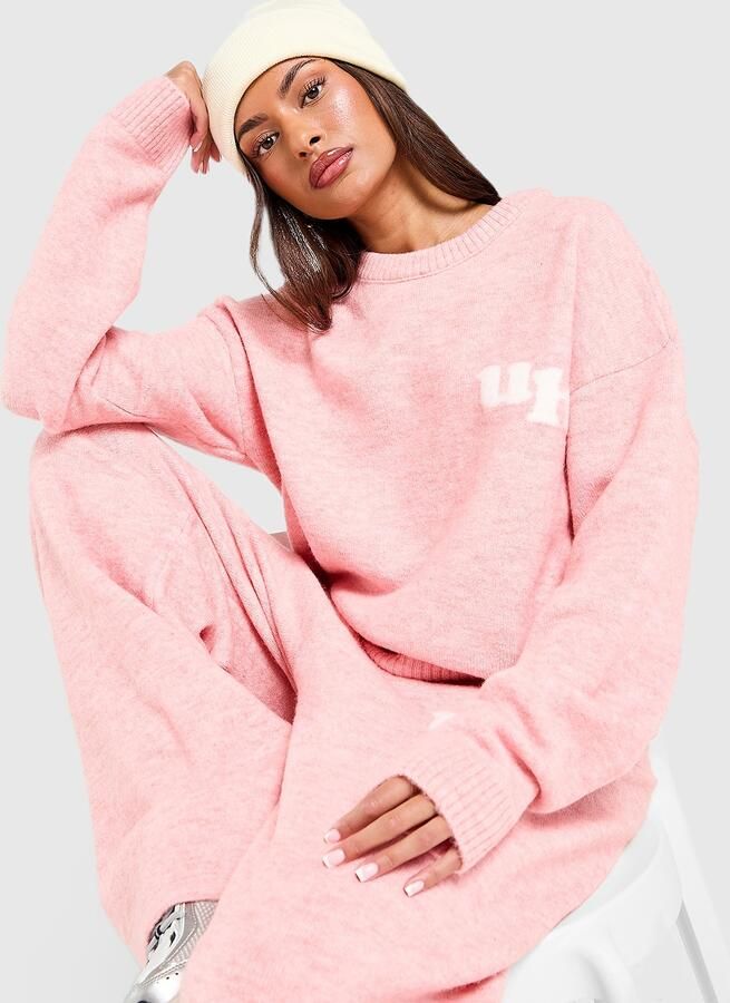 Unlike Humans Knit Crew Sweatshirt Roze- Dames Roze