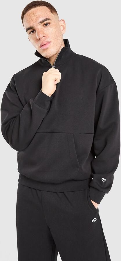 Unlike Humans Landing 1 4 Zip Sweatshirt Zwart- Heren Zwart
