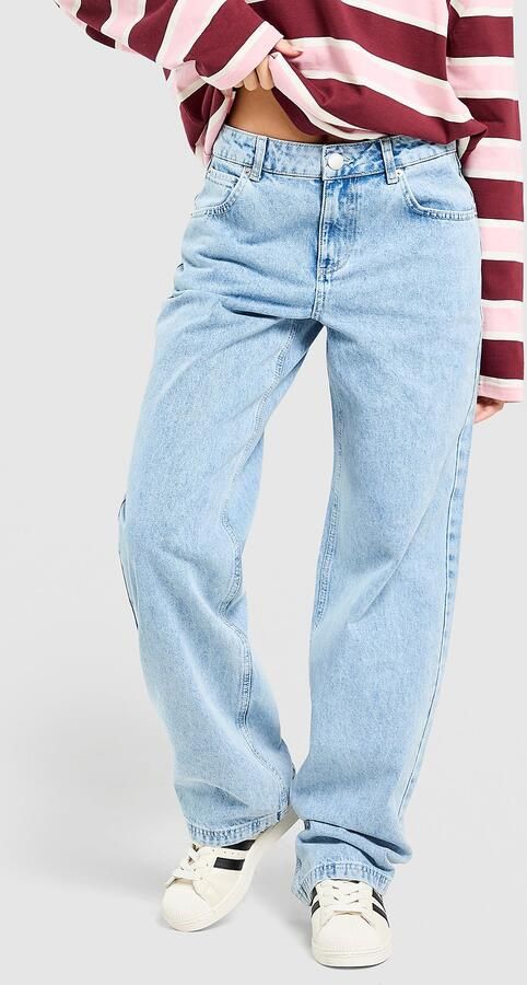 Unlike Humans Mid-Rise Loose Jeans Blauw- Dames Blauw