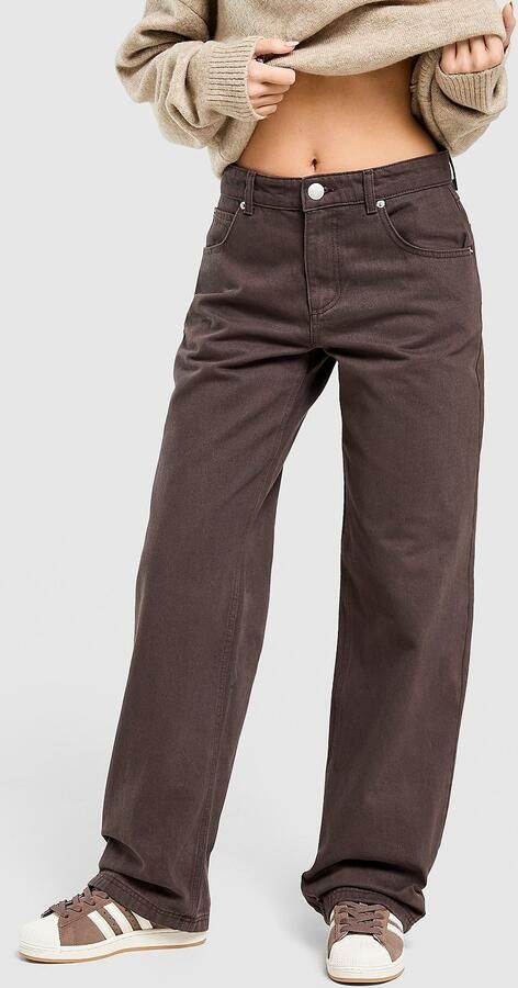 Unlike Humans Mid-Rise Loose Jeans Bruin- Dames Bruin