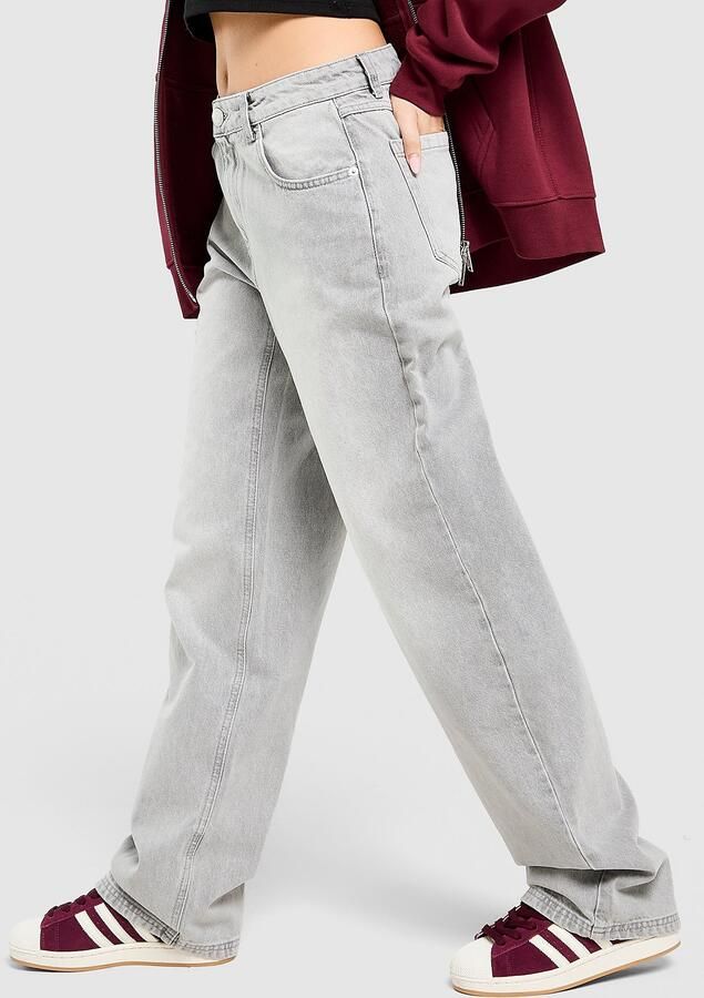 Unlike Humans Mid-Rise Loose Jeans Grijs- Dames Grijs