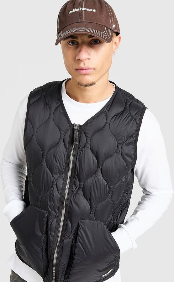 Unlike Humans Quilted Gilet Zwart- Heren Zwart