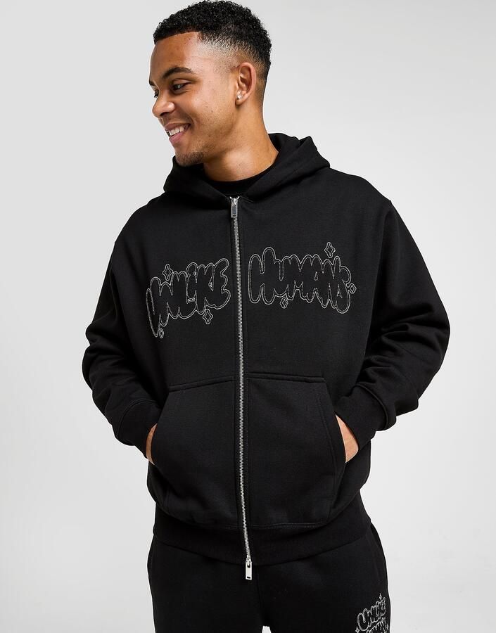 Unlike Humans Regent Full Zip Hoodie Zwart- Heren Zwart