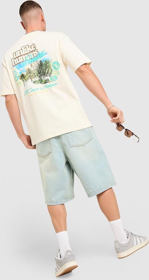 Unlike Humans Resort T-Shirt Beige- Heren Beige