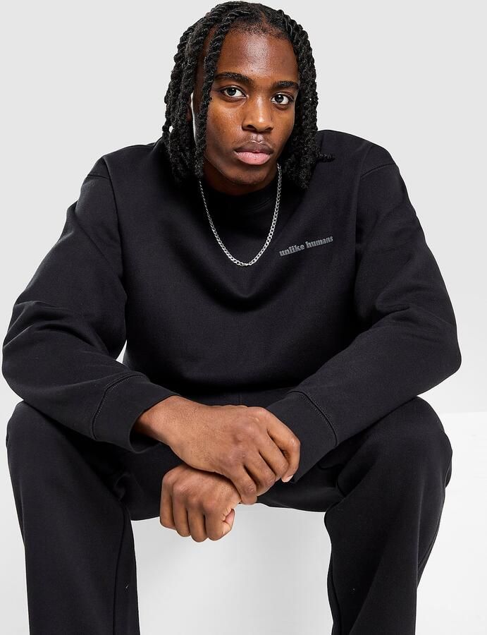 Unlike Humans Ridge Crew Sweatshirt Zwart- Heren Zwart