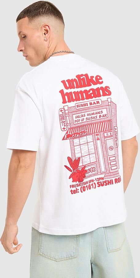 Unlike Humans Shop T-Shirt Wit- Heren Wit