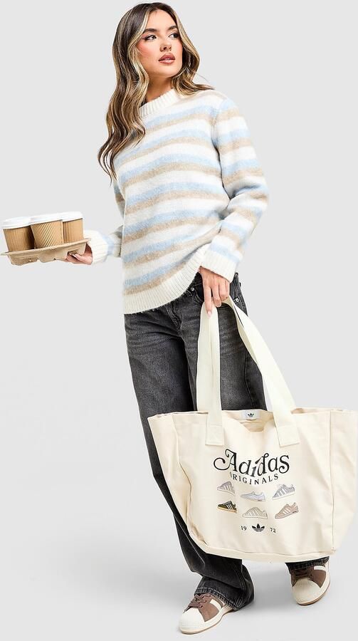 Unlike Humans Stripe Knit Sweatshirt Blauw- Dames Blauw