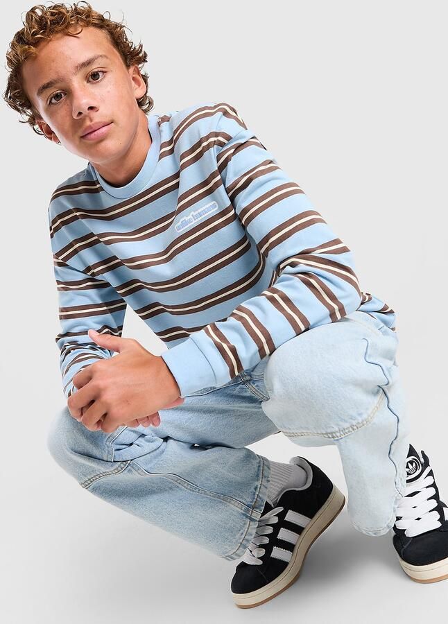 Unlike Hu s Striped Long Sleeve T-Shirt Junior Blauw Kind Blauw