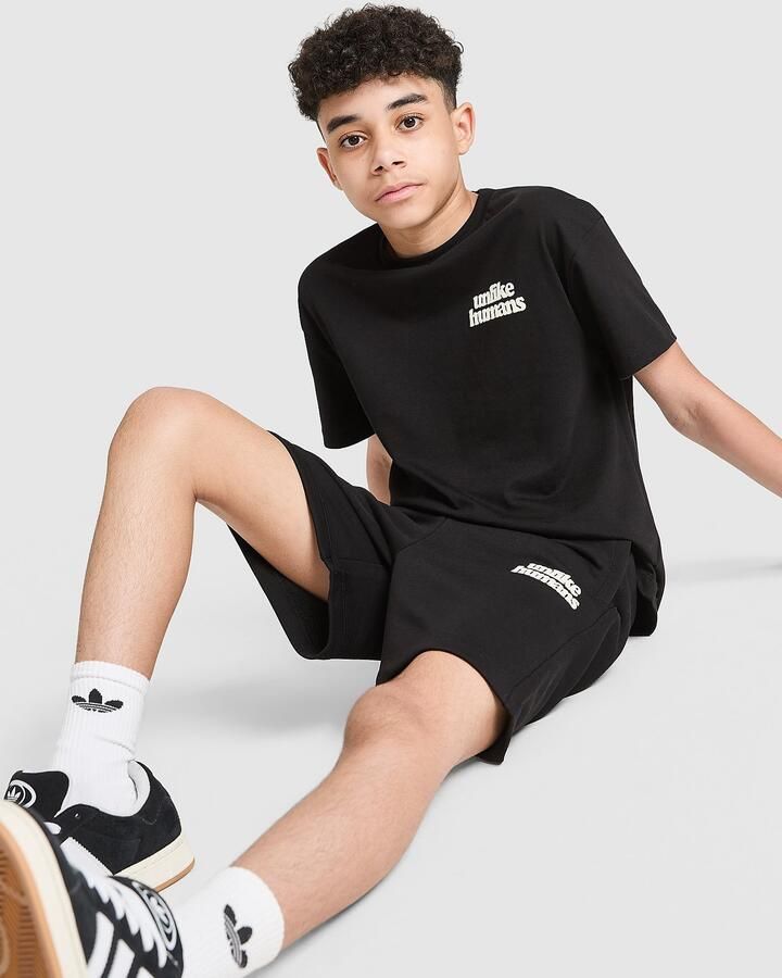 Unlike Hu s T-Shirt Shorts Set Junior Zwart Kind Zwart