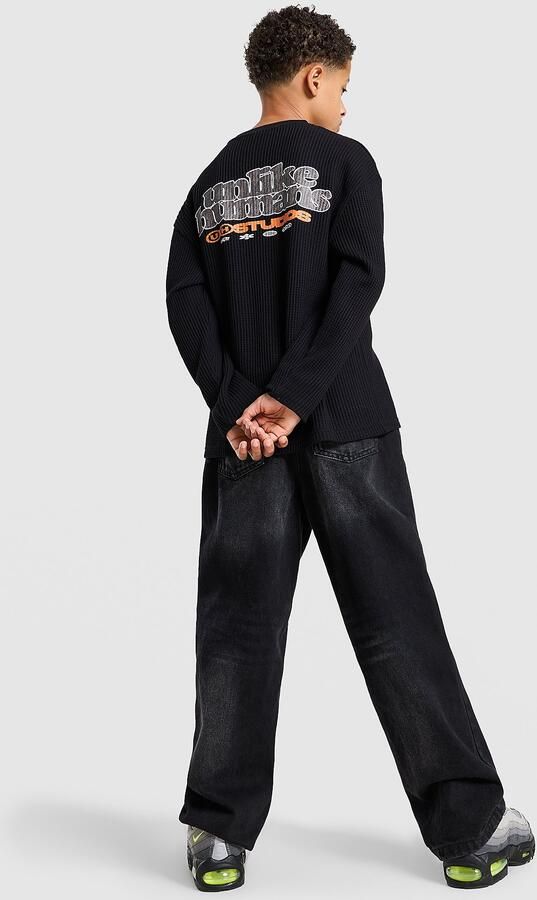 Unlike Hu s Tag Long Sleeve T-Shirt Junior Zwart Kind Zwart