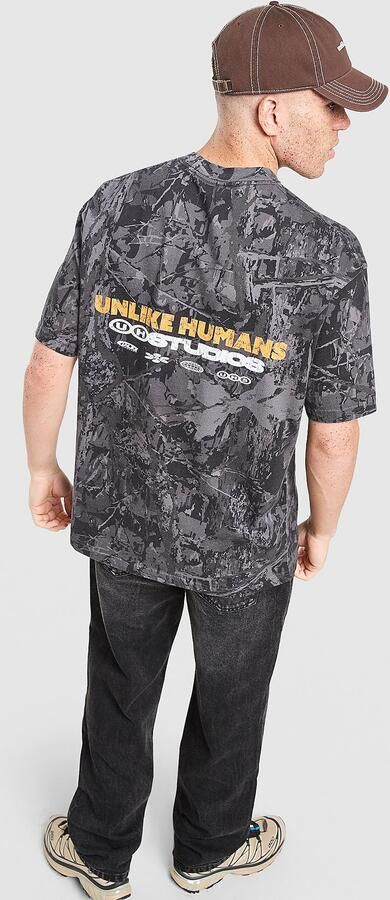 Unlike Humans Tayga T-Shirt Zwart- Heren Zwart