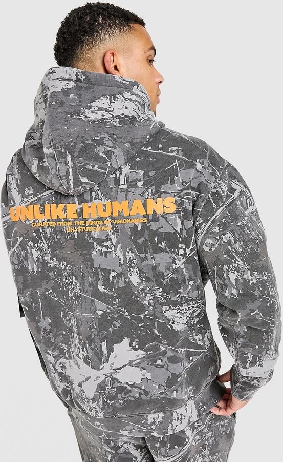 Unlike Humans Wessex Hoodie Grijs- Heren Grijs
