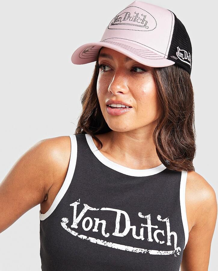 Von Dutch Embroidered Trucker Cap Roze- Dames Roze
