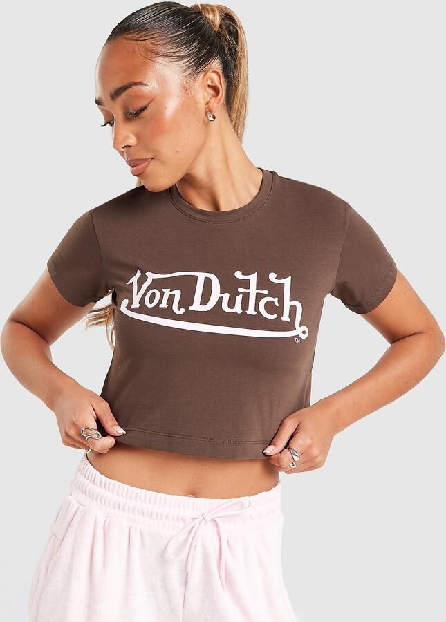 Von Dutch Logo Baby T-Shirt Bruin- Dames Bruin