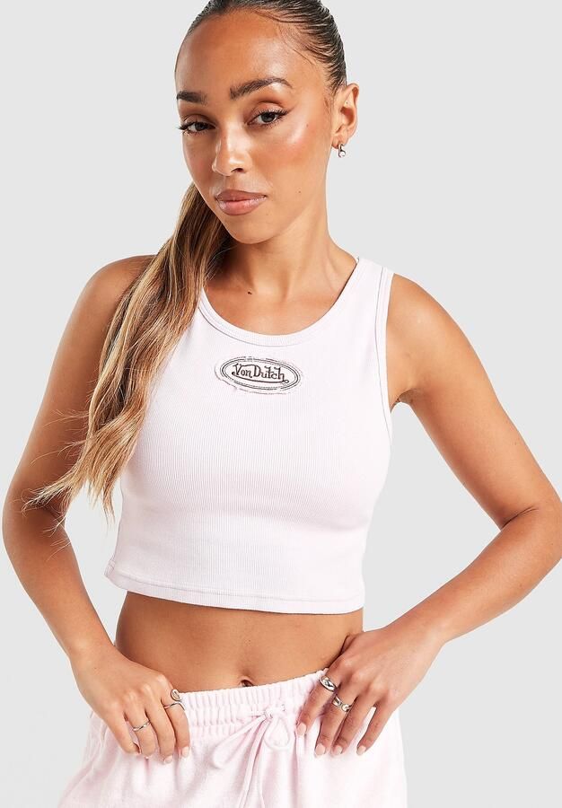 Von Dutch Logo Tank Top Roze- Dames Roze