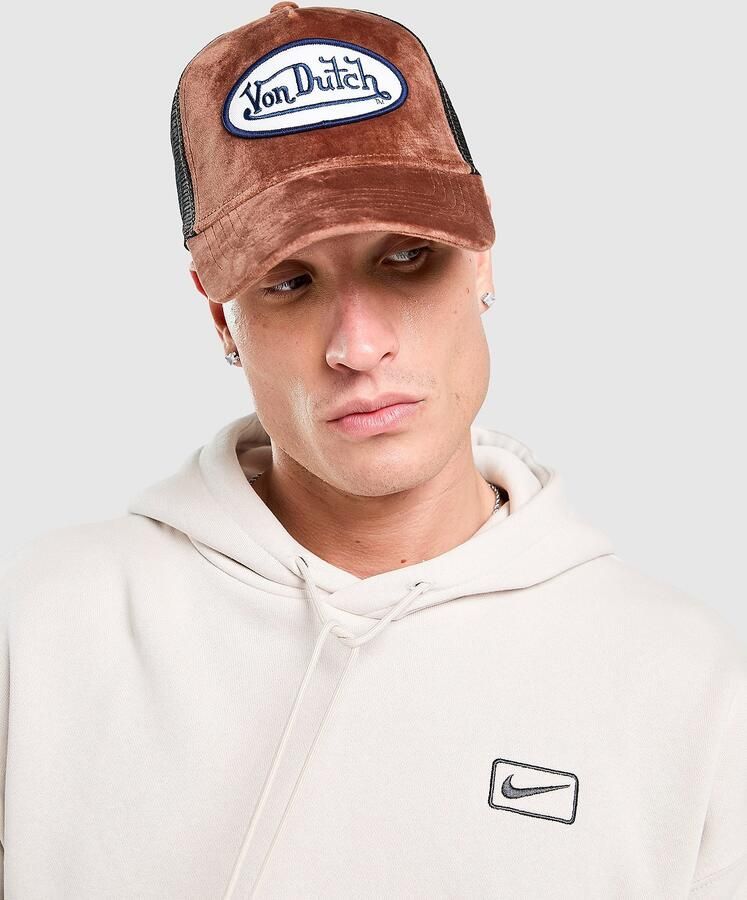 Von Dutch Velvet Trucker Cap Bruin- Dames Bruin