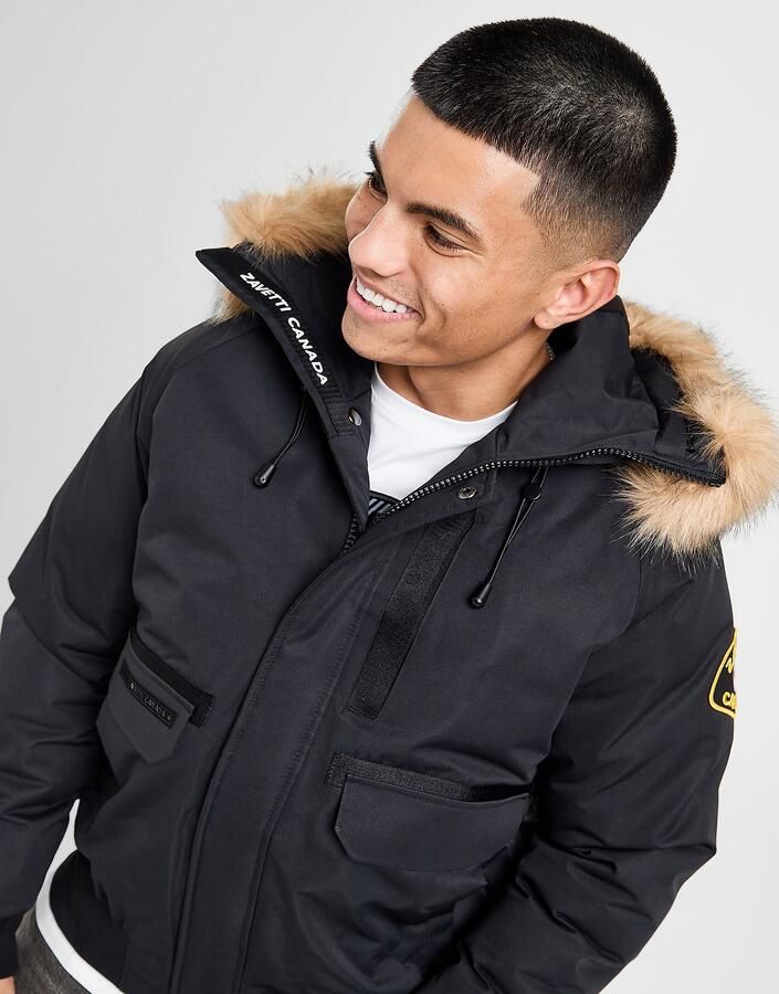 Zavetti Canada Abelli Short Parka Jacket Zwart- Heren Zwart