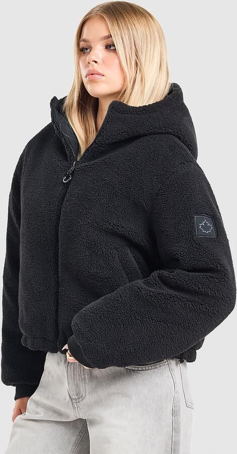Zavetti Canada Sellata Borg Reversible Jacket Zwart- Dames Zwart