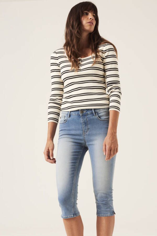 Garcia Slim fit high waist capri-jeans met stretch model 'Celia'