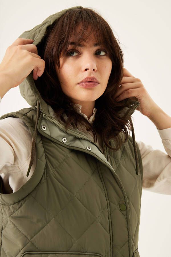 Garcia Gewatteerde jas met afneembare mouwen kan ook als vest gedragen worden