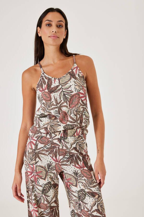 Garcia Top met spaghettibandjes met modieuze bloemenprint