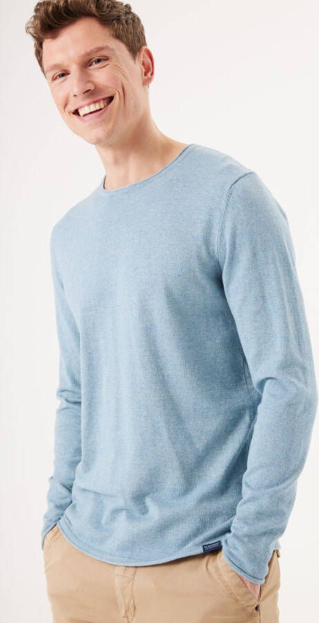 Garcia Trui met ronde hals in gemêleerde look