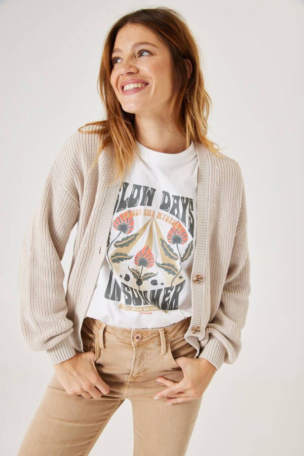 Garcia Vest in fijne ribstructuur