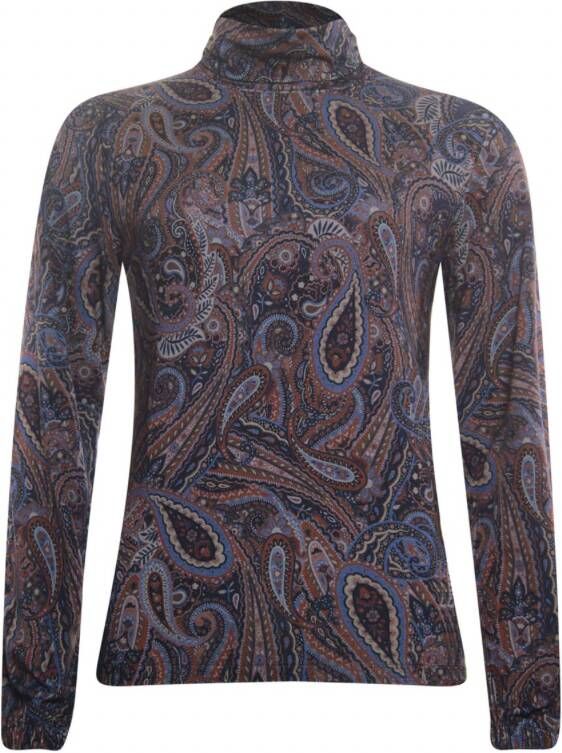 Another Woman Blauw T shirt paisley col