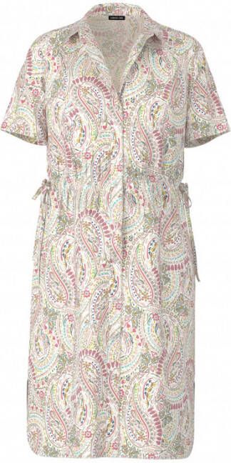 Barbara Lebek Offwhite Jurk linnen paisley