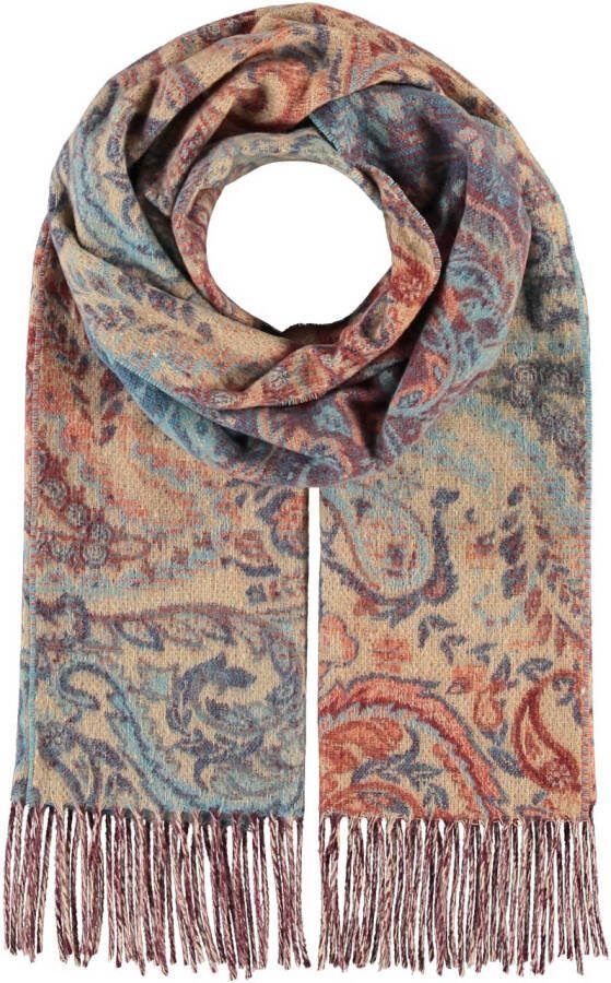 Casa de Sciarpa Jeansblauw Sjaal XL paisley soft 100% gerecycled