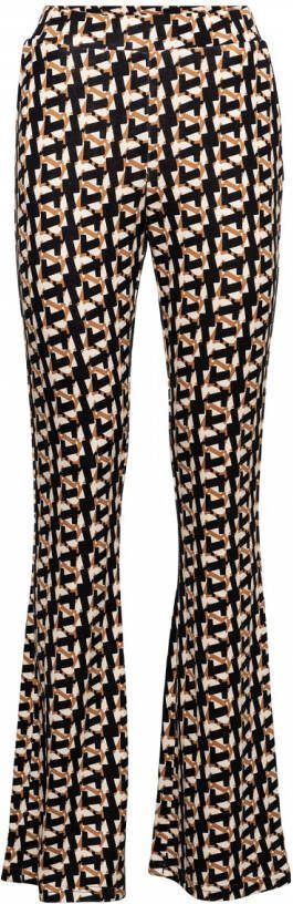 &Co Zwart Broek flared print