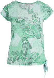 Enjoy Groen T shirt paisley strik