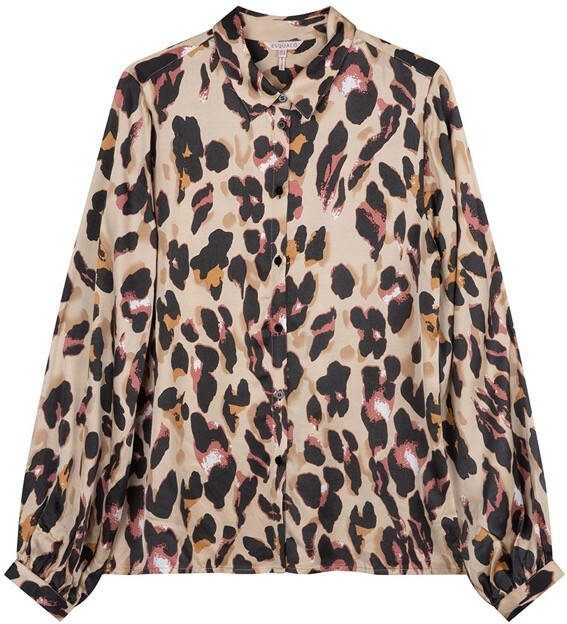 Esqualo Zand Blouse met kraag panter