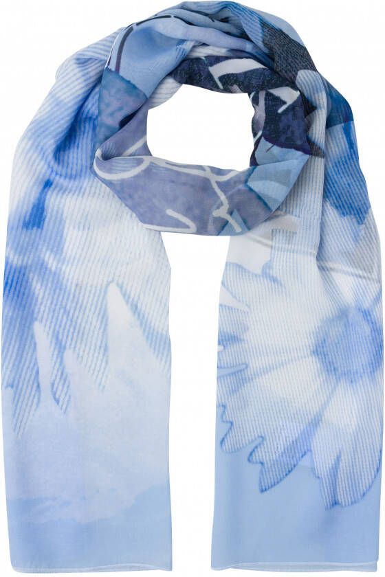 Frank Walder Licht blauw Sjaal print