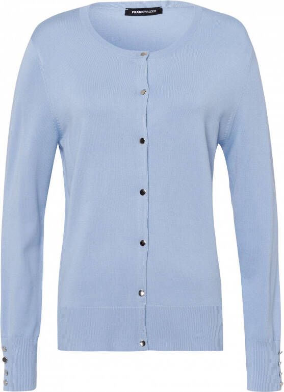 Frank Walder Licht blauw Vest brei knoopjes ronde hals