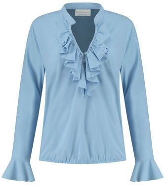 Helena Hart L.blauw Blouse ruche