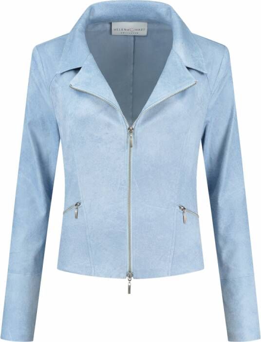 Helena Hart Licht blauw Jasje kort rits biker