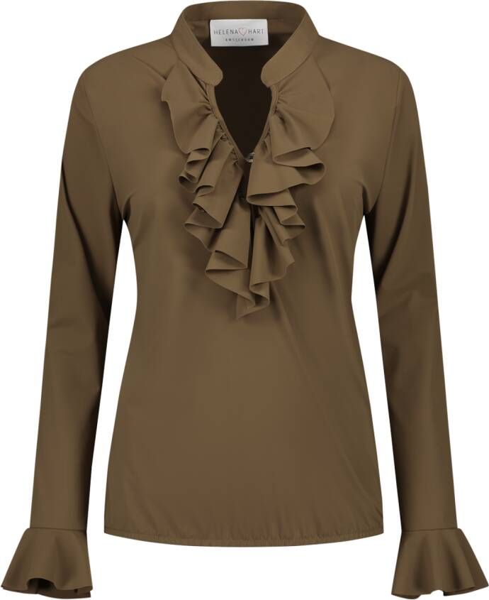 Helena Hart Mokka Blouse ruches