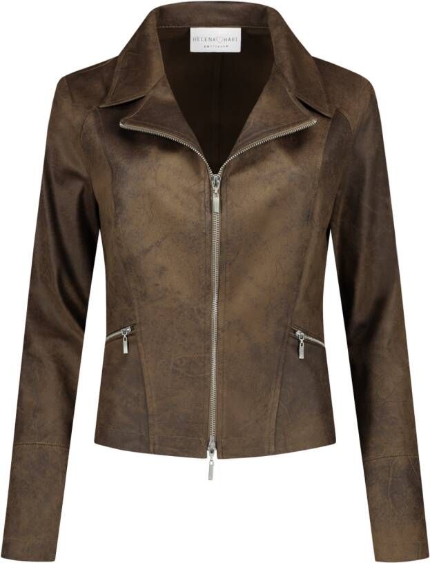 Helena Hart Mokka Jasje kort rits biker
