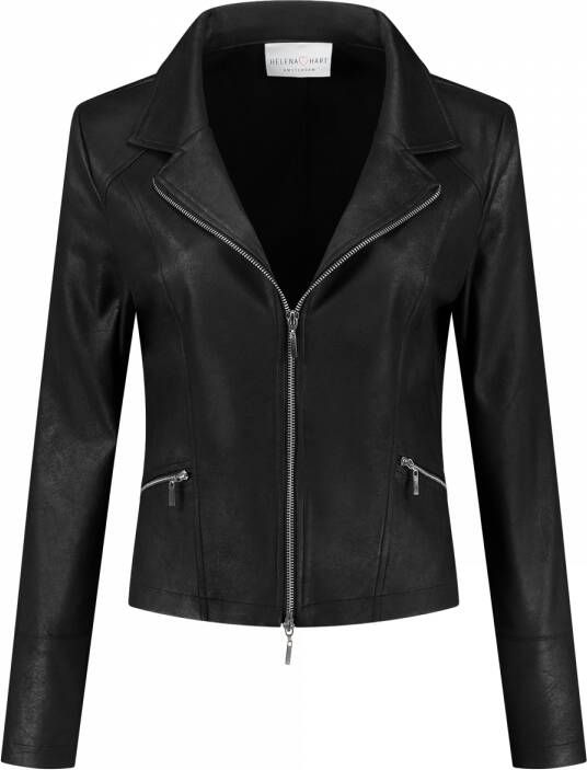 Helena Hart Zwart Jasje kort rits biker