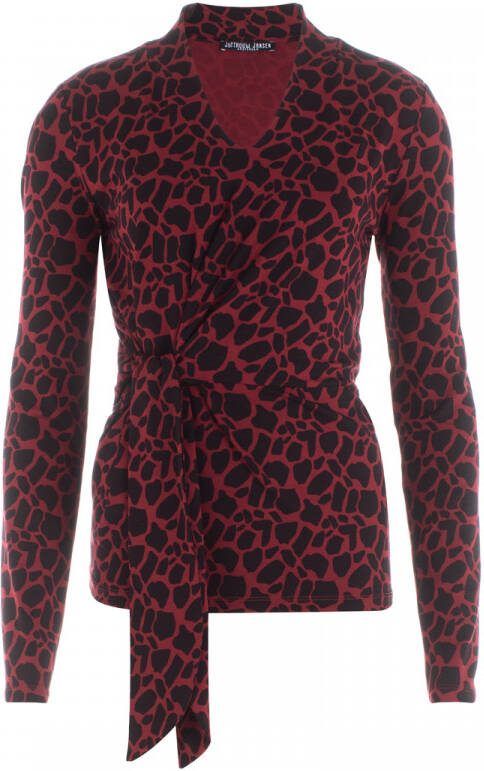 Juffrouw Jansen Rood Top lange mouw giraf strik
