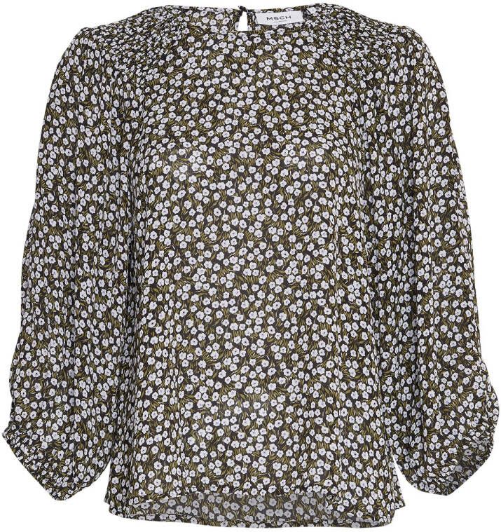 MSCH Zwart Blouse bloemetjes