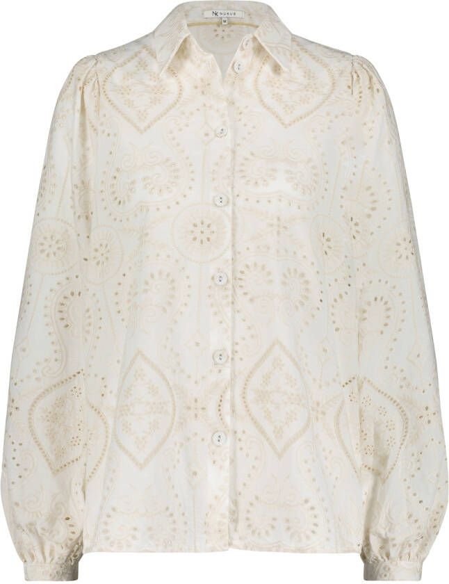 Nukus Offwhite Blouse broderie