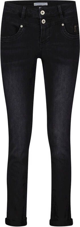 Red Button Black Denim Jeans ritjes jogg